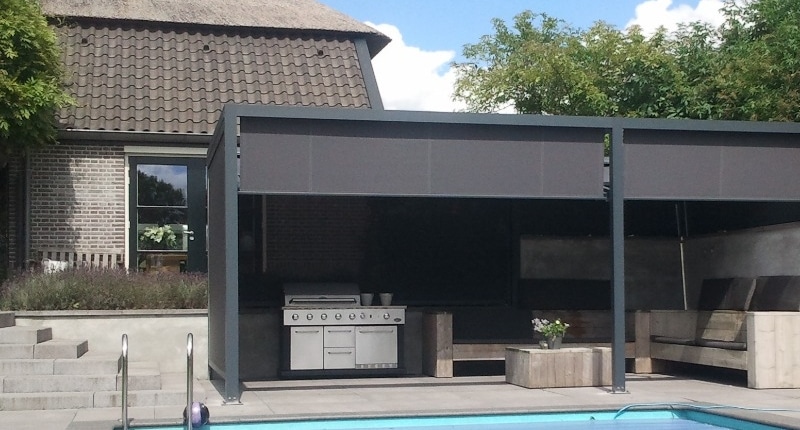 Cubic Vrijstaand Germa 5 Cubic met Rits Screen van Germa Zonwering