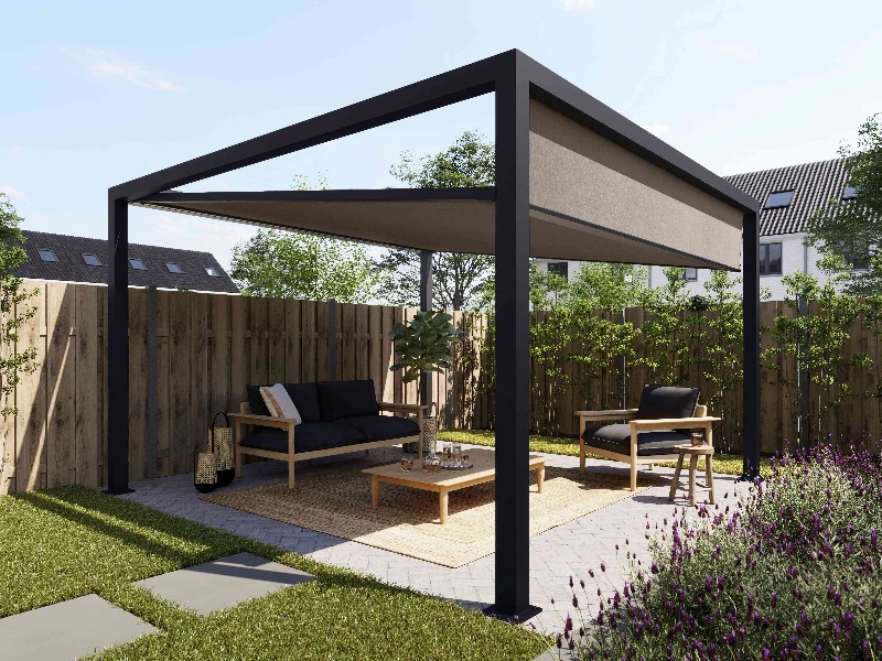 Zonwering terrasoverkapping Oisterwijk Moderne overkapping in Oisterwijk